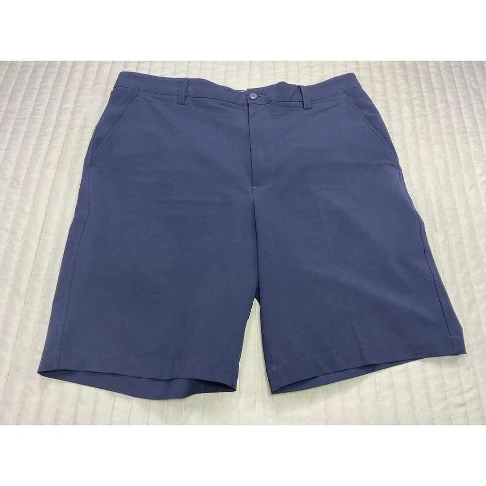 FJ Mens Golf Shorts Size 36 Navy Blue Performance Regular Fit FJ Logo FootJoy